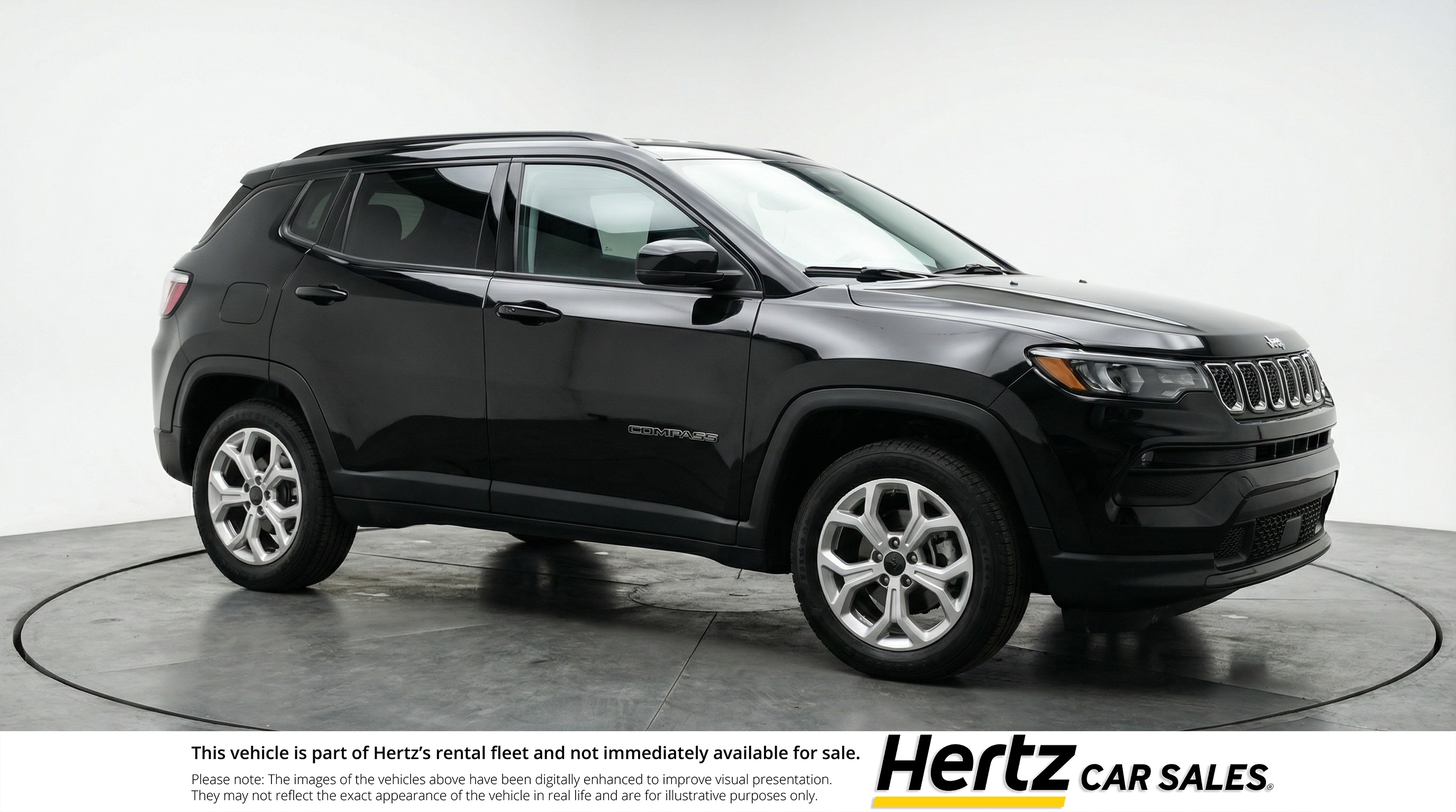Black 2025 Jeep Compass Latitude 4WD SUV / Crossover Four-Wheel Drive 8-Speed Automatic