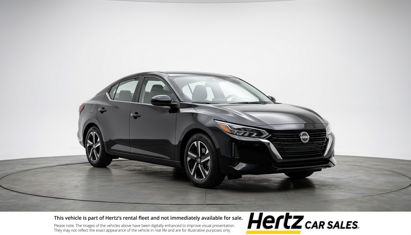 Black 2025 Nissan Sentra SV FWD Sedan Front-Wheel Drive Automatic